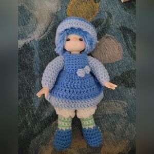 Vintage Crochet Blueberry Muffin inspired doll